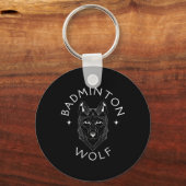 Badminton Wolf Player Racket Shuttle Sports Schlüsselanhänger (Vorderseite)