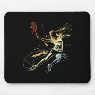 Badminton Woman Grafitti Shuttlespiel für Mädchen Mousepad