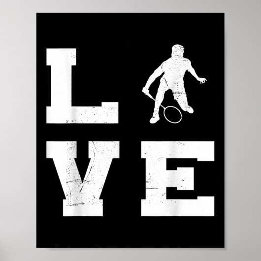 Badminton Womens Mens Badminton Player Shuttle Poster (Vorne)
