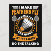 Badminton Zitat Vintages Design Postkarte (Vorderseite)