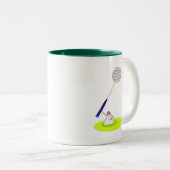 Badminton Zweifarbige Tasse (VorderseiteRechts)