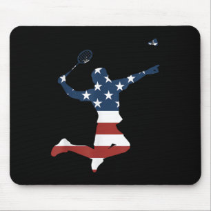 Badmintonspieler American Flag Apparel Badminton P Mousepad