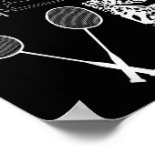 Badmintonspieler Badmintonliebhaber Shuttle Poster (Ecke)