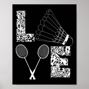 Badmintonspieler Badmintonliebhaber Shuttle Poster