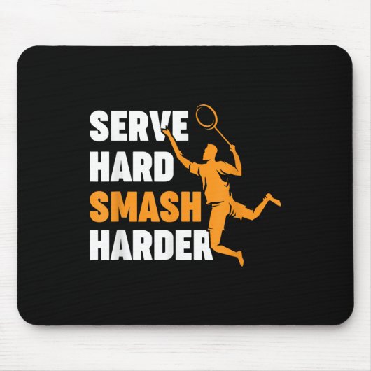 Badmintonspieler Shuttle Serve Hart Smash Härter Mousepad (Vorne)