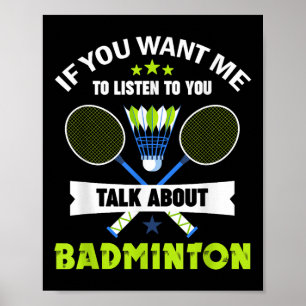 Badmintonspieler Shuttle sprechen über Badminton Poster