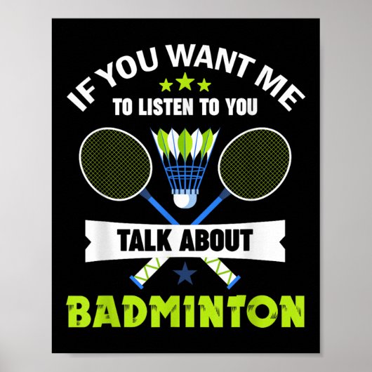 Badmintonspieler Shuttle sprechen über Badminton Poster (Vorne)