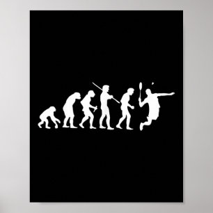 Badmintonspieler Smash Schläger Sport Federball Poster