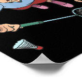 Badmintonspieler springt  poster (Ecke)