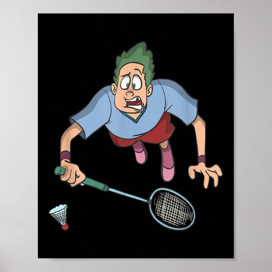 Badmintonspieler springt  poster (Vorne)