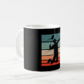 Badmintonspieler Sprung Smash Kaffeetasse (Vorderseite Links)