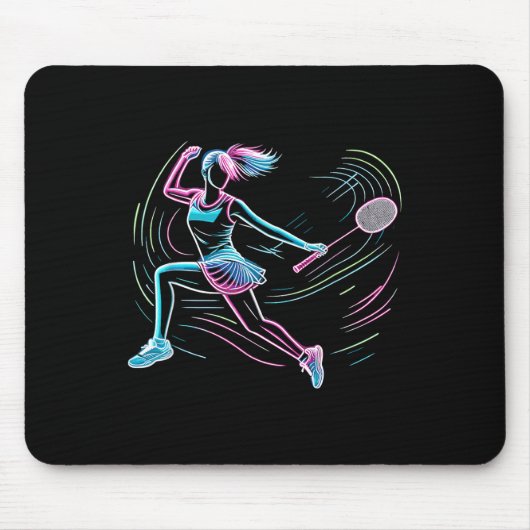 Badmintonspielerin Frau Badmintonspieler Mousepad (Vorne)