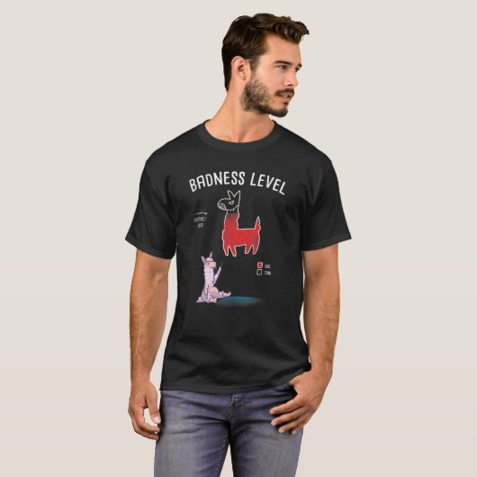 Badness Level Diagramm Funny Llama Bad Alpaca T-Shirt (Vorne ganz)