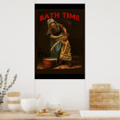 Badzeit, Vintager Junge an der Wash Tub. Poster (Küche)