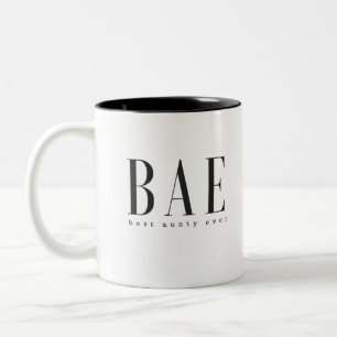 BAE bestes Schwarz-weißes Logo Tante überhaupt Zweifarbige Tasse