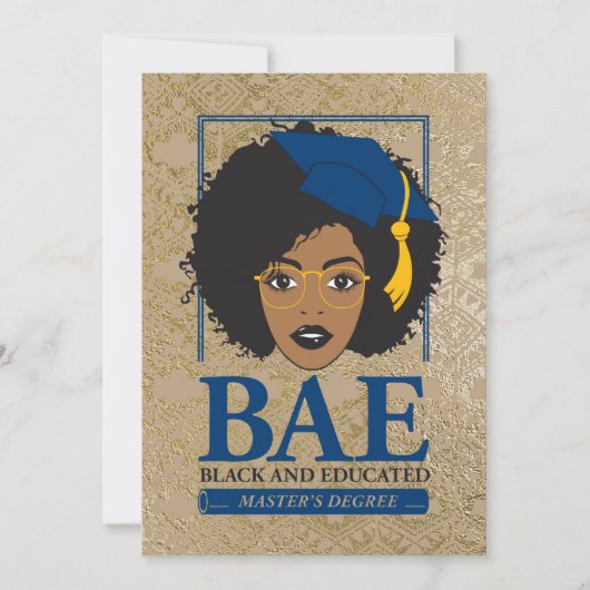 BAE Black and Educated Master's Degree Abschluss Einladung (Vorderseite)