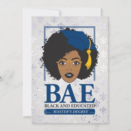 BAE Black and Educated Master's Degree Abschluss Einladung (Vorderseite)