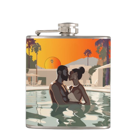 BAE-CATION #1 Vinyl-Wrapped Flask Flachmann (Vorderseite)