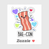 Bae-con Funny Bacon Pun Aufkleber (Blatt)