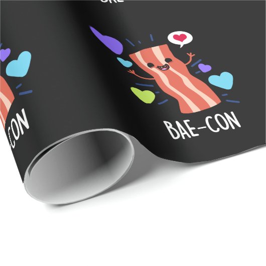 Bae-con Funny Bacon Pun Geschenkpapier (Rolleneckpunkt)