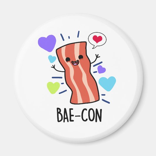 Bae-con Funny Bacon Pun Magnet (Vorne)
