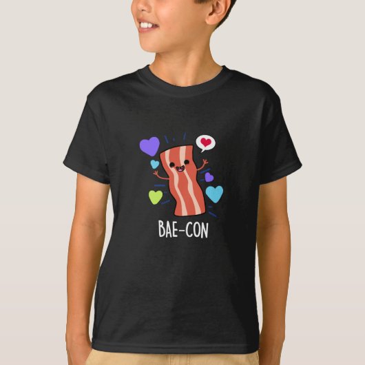 Bae-con Funny Bacon Pun T-Shirt (Vorderseite)