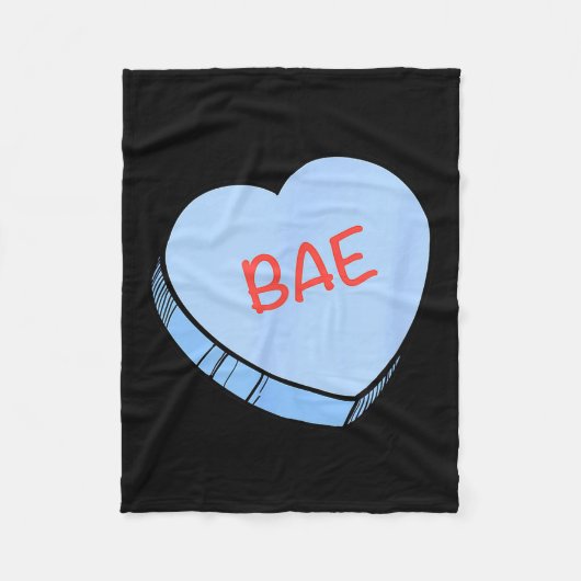 „Bae“ Conversation Hearts Valentinstag Fleecedecke (Vorderseite)