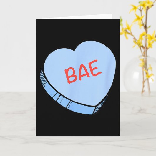 „Bae“ Conversation Hearts Valentinstag  Karte (Gelbe Blume)