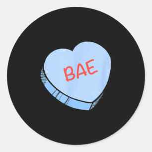 „Bae“ Conversation Hearts Valentinstag  Runder Aufkleber