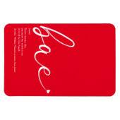 Bae Definition Elegantes Script Liebe Herz Magnet (Horizontal)