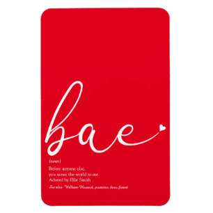 Bae Definition Elegantes Script Liebe Herz Magnet