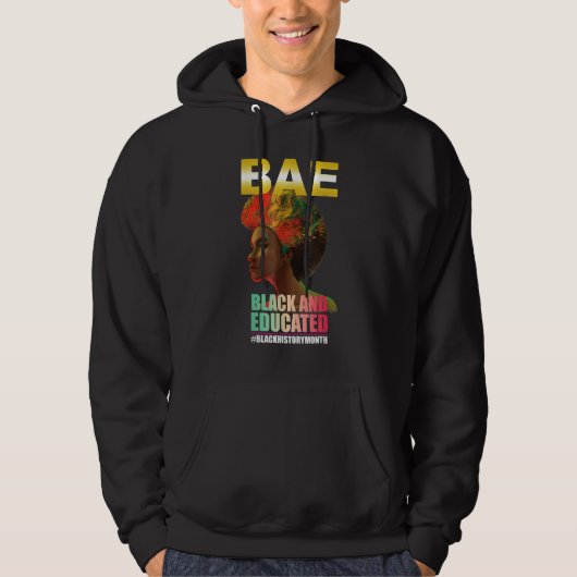 BAE Schwarz und gebildet Schwarze Geschichtskönigi Hoodie (Vorderseite)