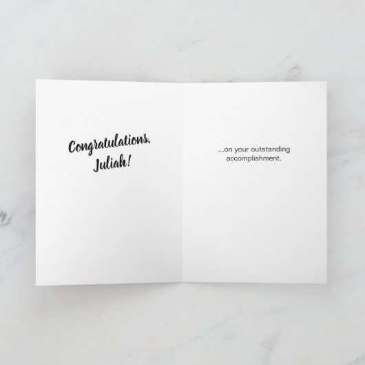 BAE: Schwarze und ausgebildete Master-Abschluss-Ka Dankeskarte (Innenseite)