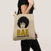 BAE: Schwarze und gebildete schwarze Frau Tasche (Von Nahem)