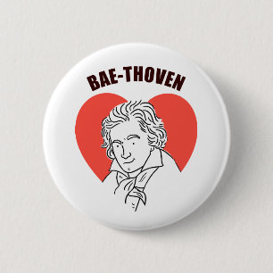 Bae-Thove Classical Music Pun Button Button