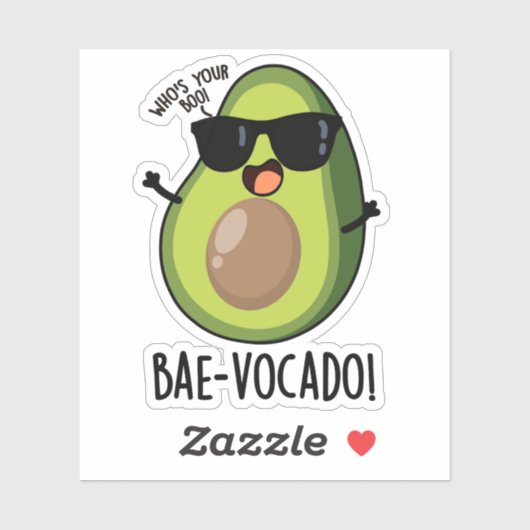 Bae-vocado Funny Avocado Pun Aufkleber (Blatt)