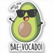 Bae-vocado Funny Avocado Pun Aufkleber (Vorderseite)