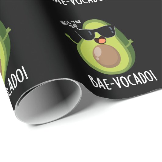 Bae-vocado Funny Avocado Pun Dark BG Geschenkpapier (Rolleneckpunkt)
