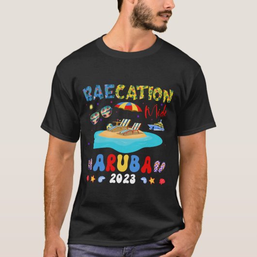 Baecation Mode Aruba 2023, Aruba Flag, Aruba Vacat T-Shirt (Vorderseite)