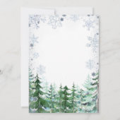 Baer Winter Snowflakes Forest Animal Baby Dusche Einladung (Rückseite)