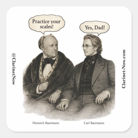 Baermann's Clarinet Scale Secret: Dad's Lesson Quadratischer Aufkleber (Vorderseite)