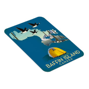 Baffin Island Map Kanada Reiseplakat Magnet