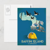 Baffin Island Map Kanada Reiseplakat Postkarte (Vorne/Hinten)