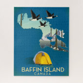 Baffin Island Map Kanada Reiseplakat Puzzle (Vertikal)