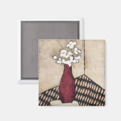 BAG05 Red Vase.tif Magnet (Vorderseite/Rückseite)