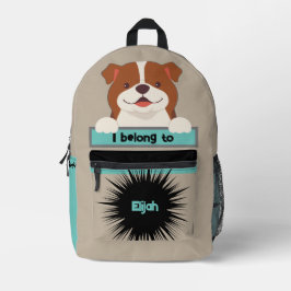 Bag Buddy Brown & White Hund Personalisierter Ruck Bedruckter Rucksack