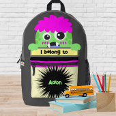 Bag Buddy Green Monster Personalisierter Backpack Bedruckter Rucksack