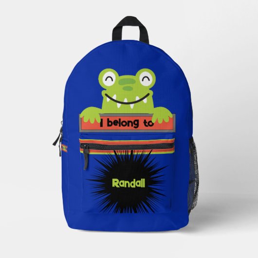 Bag Buddy Happy Green Frog Personalisierter Backpa Bedruckter Rucksack (Vorderseite)