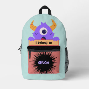 Bag Buddy Lila Monster Personalisierter Rucksack