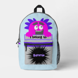 Bag Buddy Niedlich rosa Monster Personalisierter R Bedruckter Rucksack